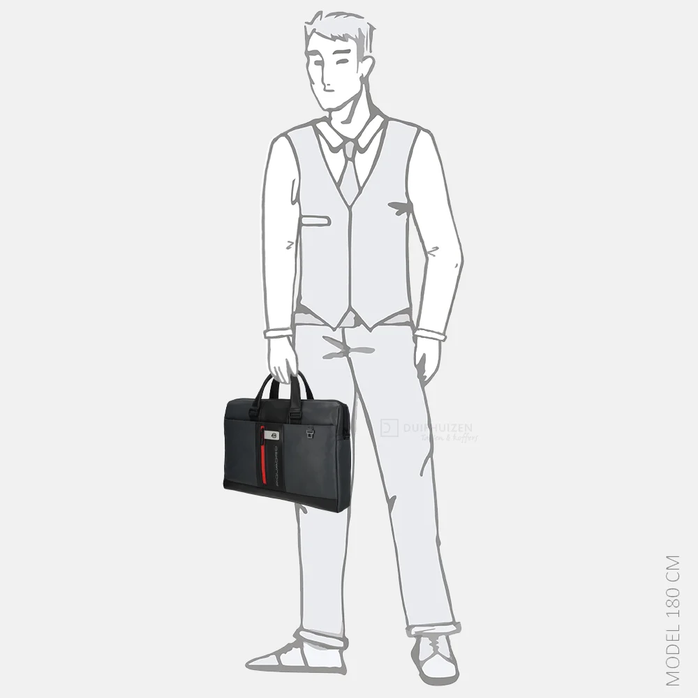 Piquadro Urban laptoptas 15 inch grey nero bij Duifhuizen