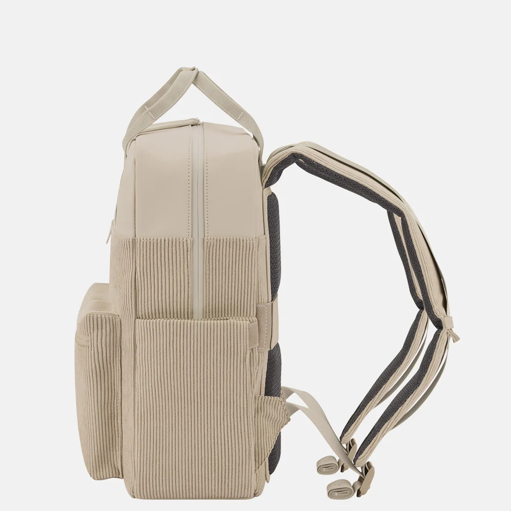 Kapten & Son Bergen Pro Corduroy rugzak 15 inch dusty sand bij Duifhuizen