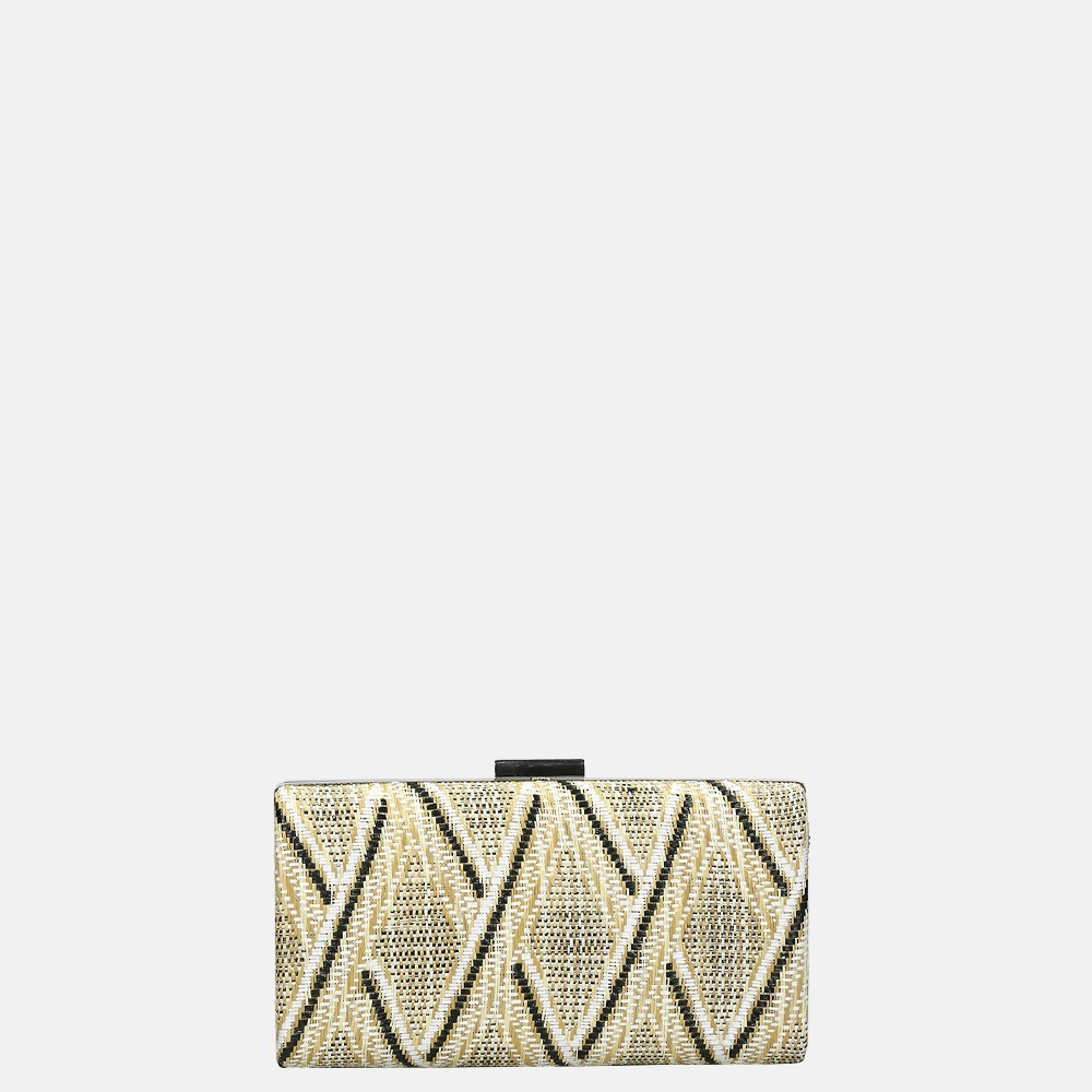 Firenze clutch raffia black multi bij Duifhuizen