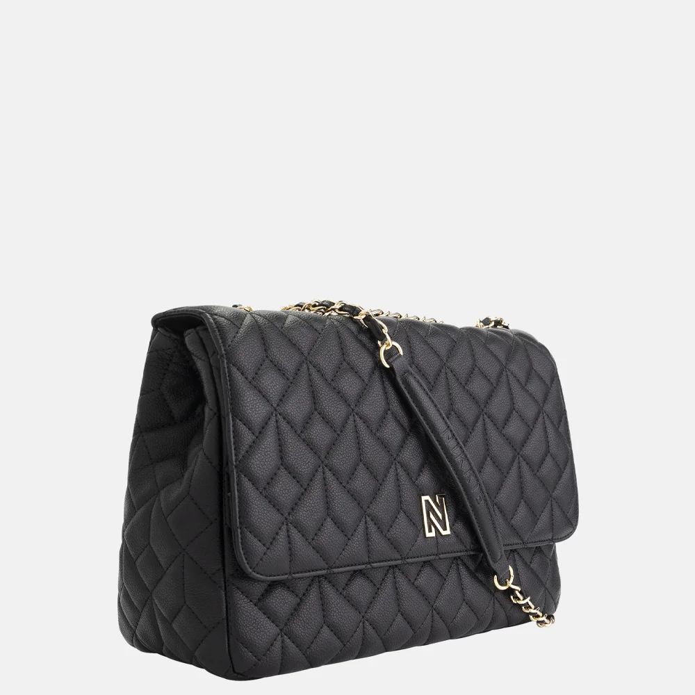 Nikkie Avril schoudertas XL black bij Duifhuizen