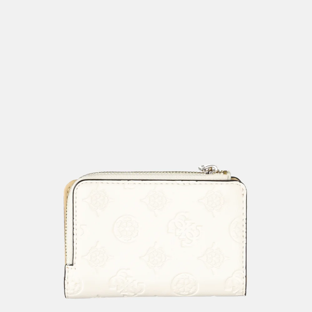 Guess Zarela zip around pasjeshouder off white logo bij Duifhuizen