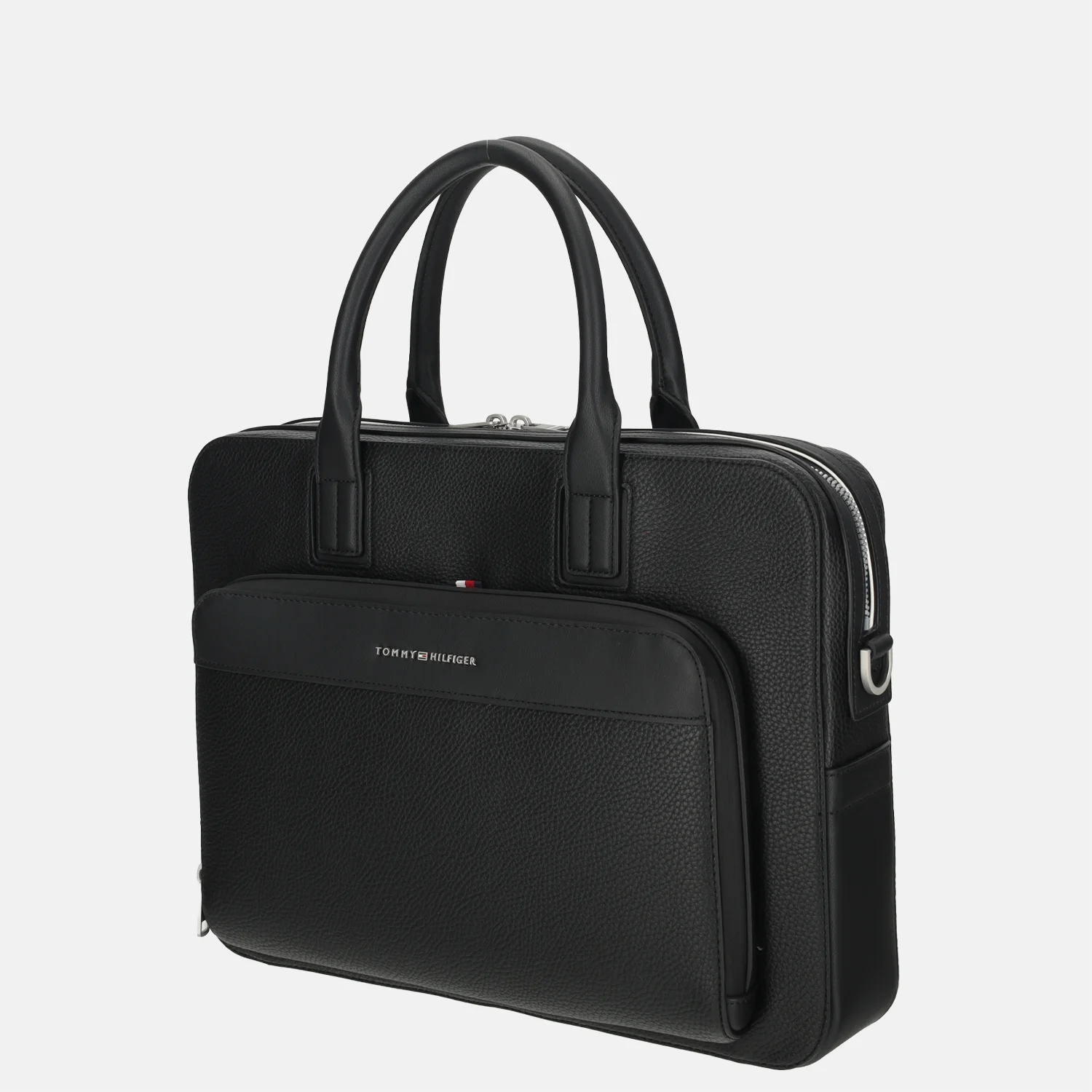 Tommy Hilfiger central slim computer bag laptoptas black bij Duifhuizen