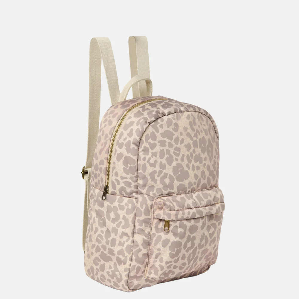 Studio Noos Puffy Midi backpack kinderrugzak beige leopard bij Duifhuizen