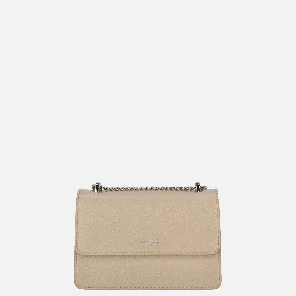 Flora & Co schoudertas beige bij Duifhuizen