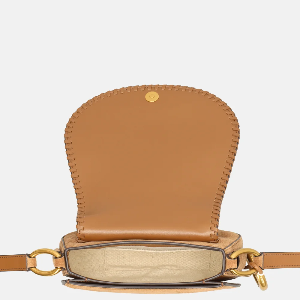 Michael Kors Josie saddlebag flap crossbody tas M luggage bij Duifhuizen