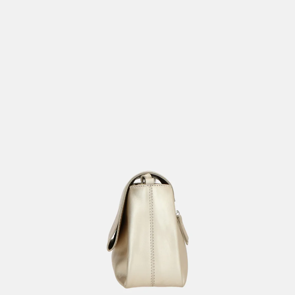 Loulou Essentiels Fleur crossbody tas light gold bij Duifhuizen
