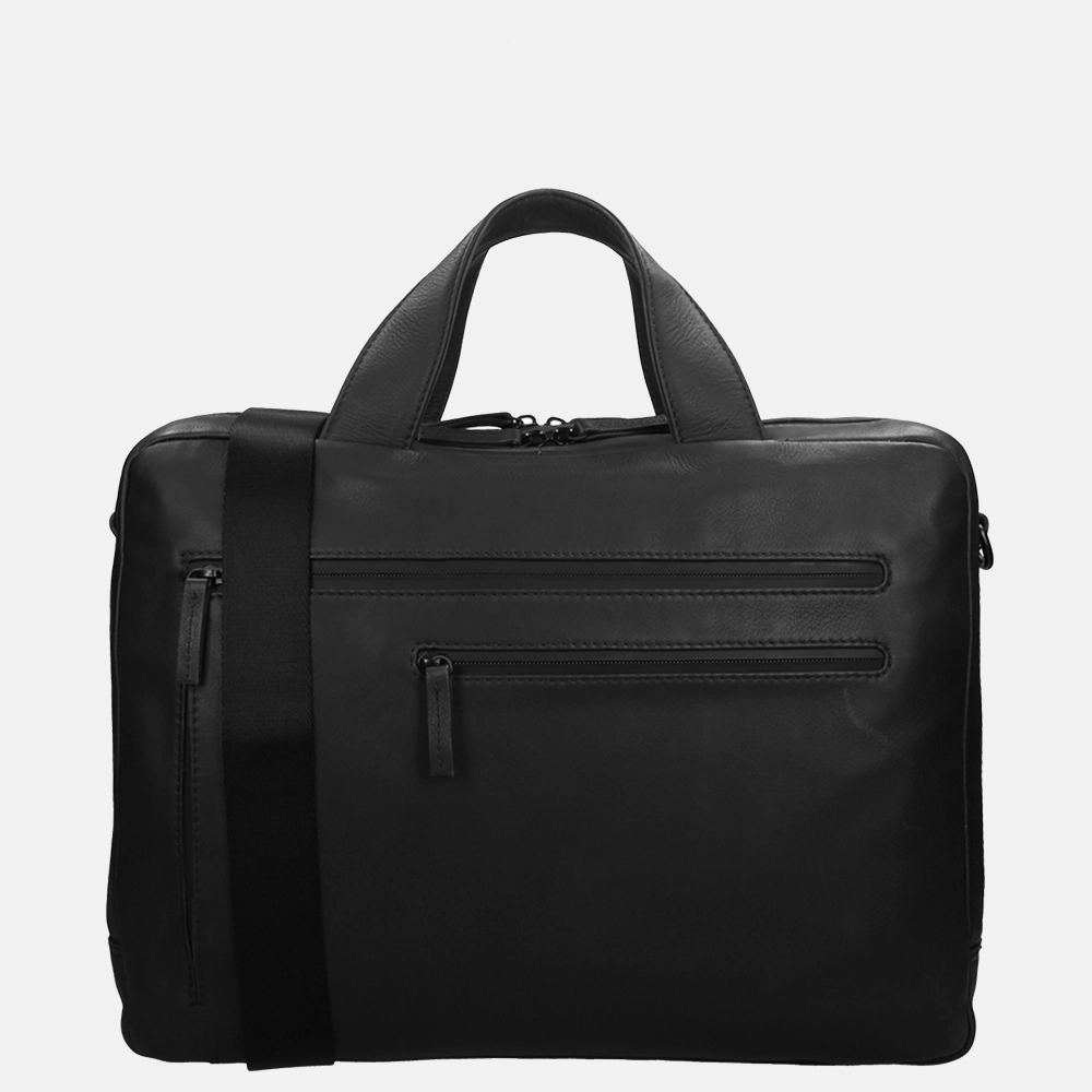 Leonhard Heyden Den Haag laptoptas 15 inch black bij Duifhuizen