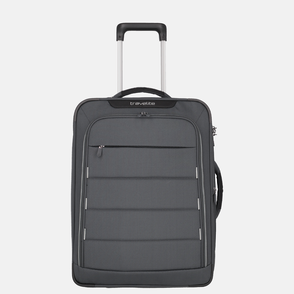 Travelite Upright koffer 55 cm anthracite bij Duifhuizen