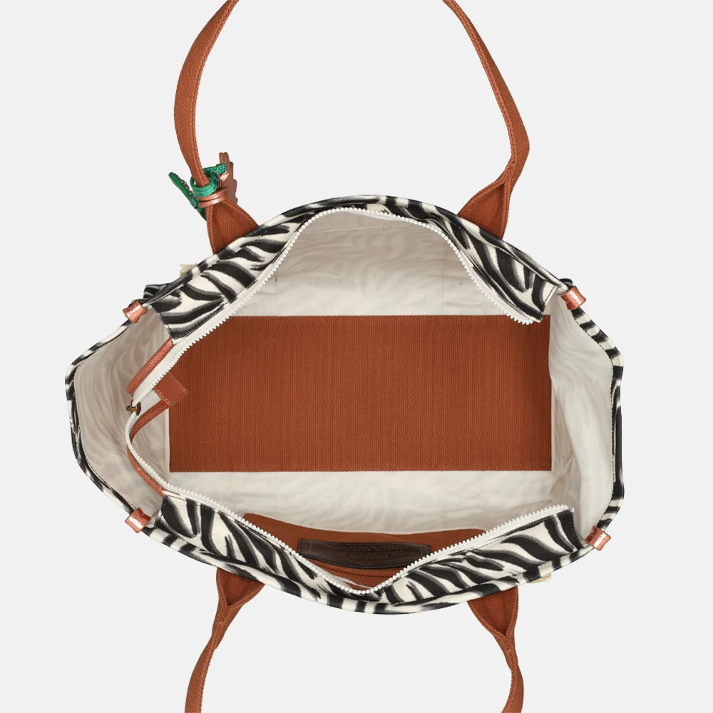 Kurt Geiger Southbank shopper zebra L black white bij Duifhuizen