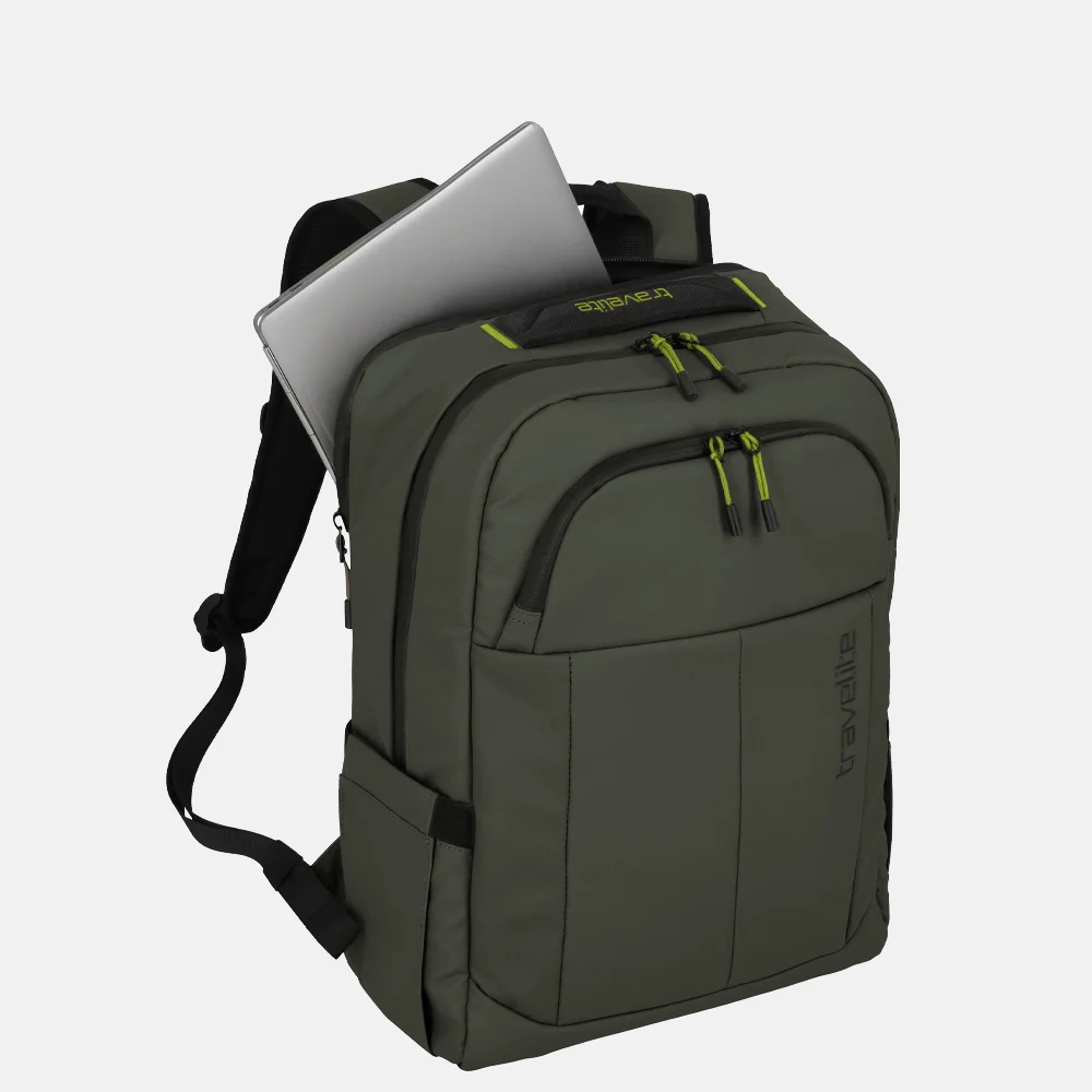 Travelite Briize rugzak M khaki bij Duifhuizen