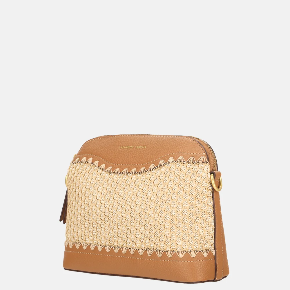 Laurent David Rosa crossbody tas raffia cognac bij Duifhuizen