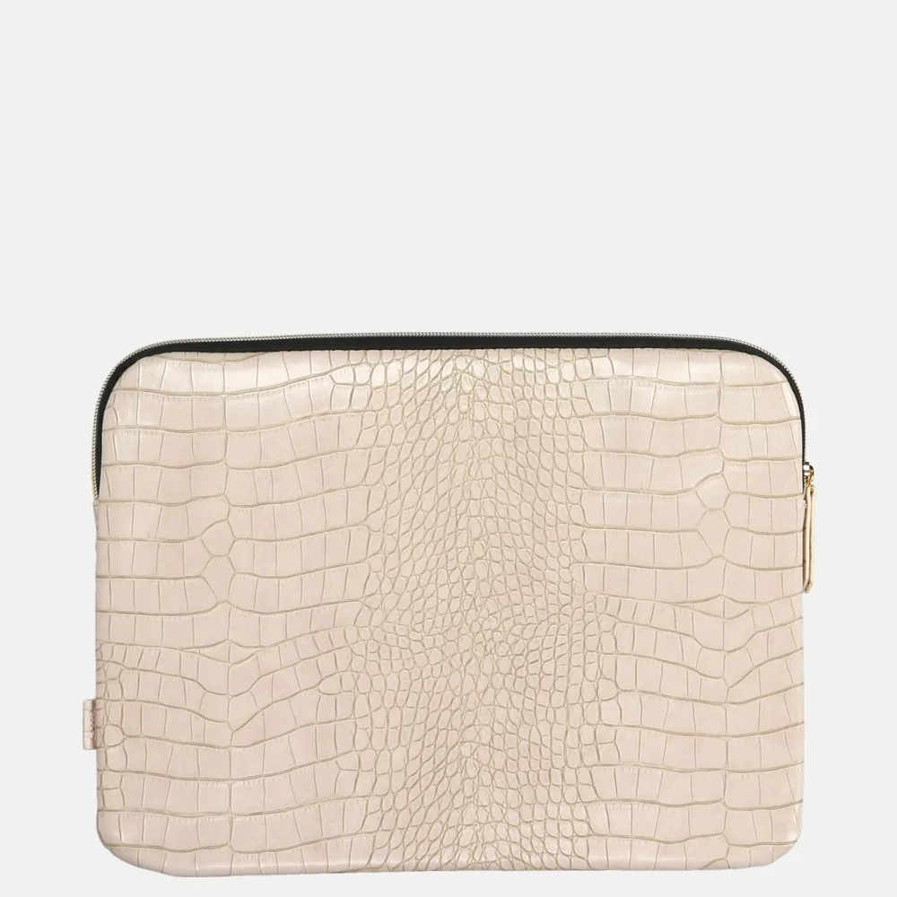 Duifhuizen croco laptophoes 13 inch beige bij Duifhuizen