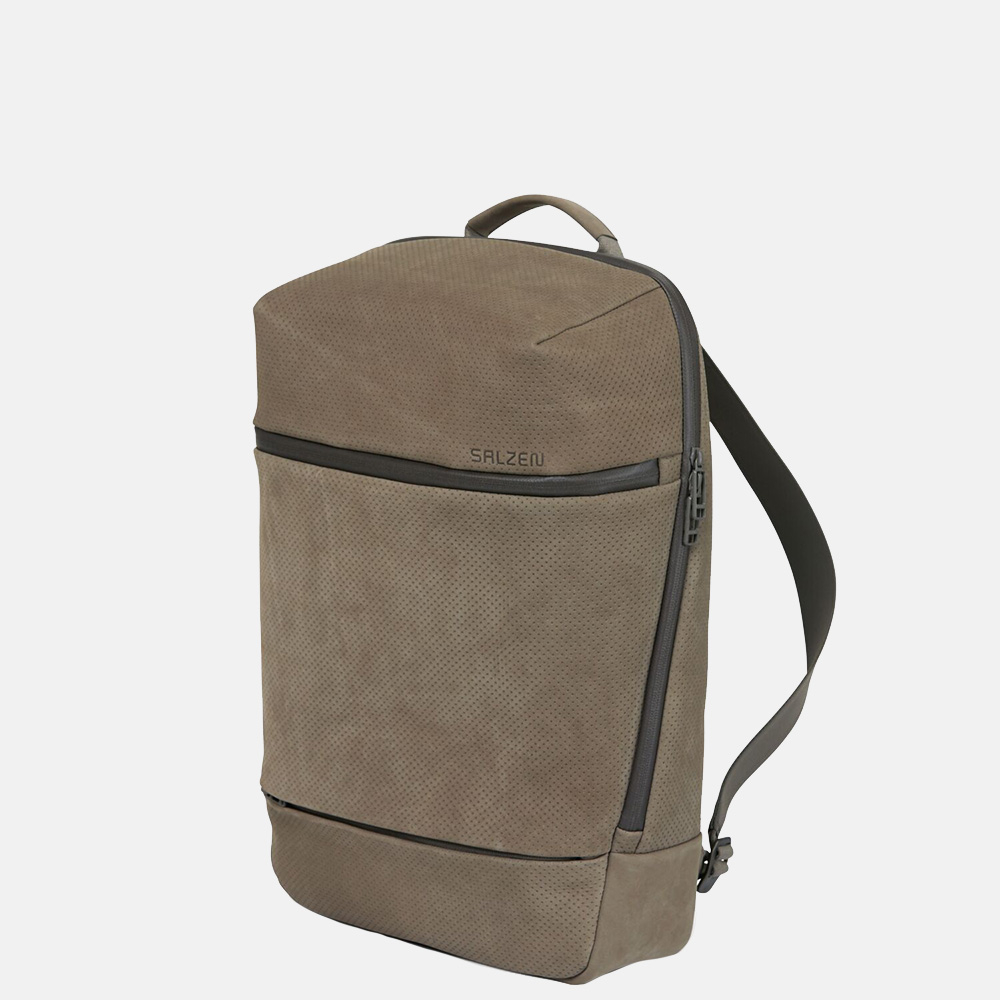 Salzen Savvy Leather rugzak 15.6 inch weims taupe bij Duifhuizen