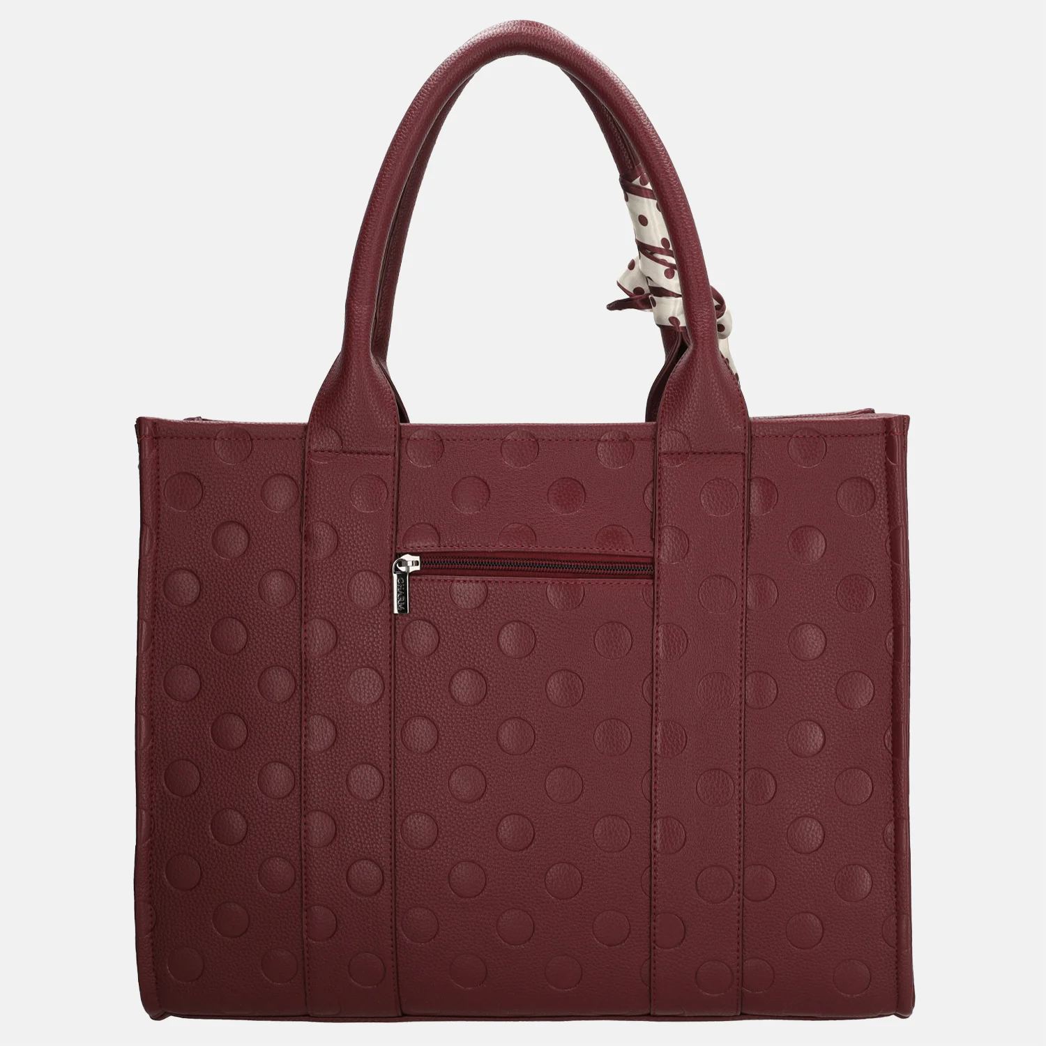 Charm London Bond Avenue handtas 15 inch polkadot bordeaux bij Duifhuizen