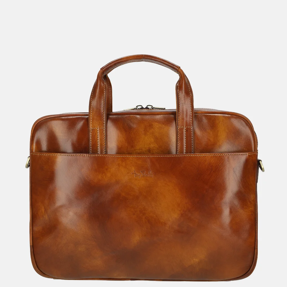 Tony Perotti van Gogh laptoptas 15 inch cognac bij Duifhuizen