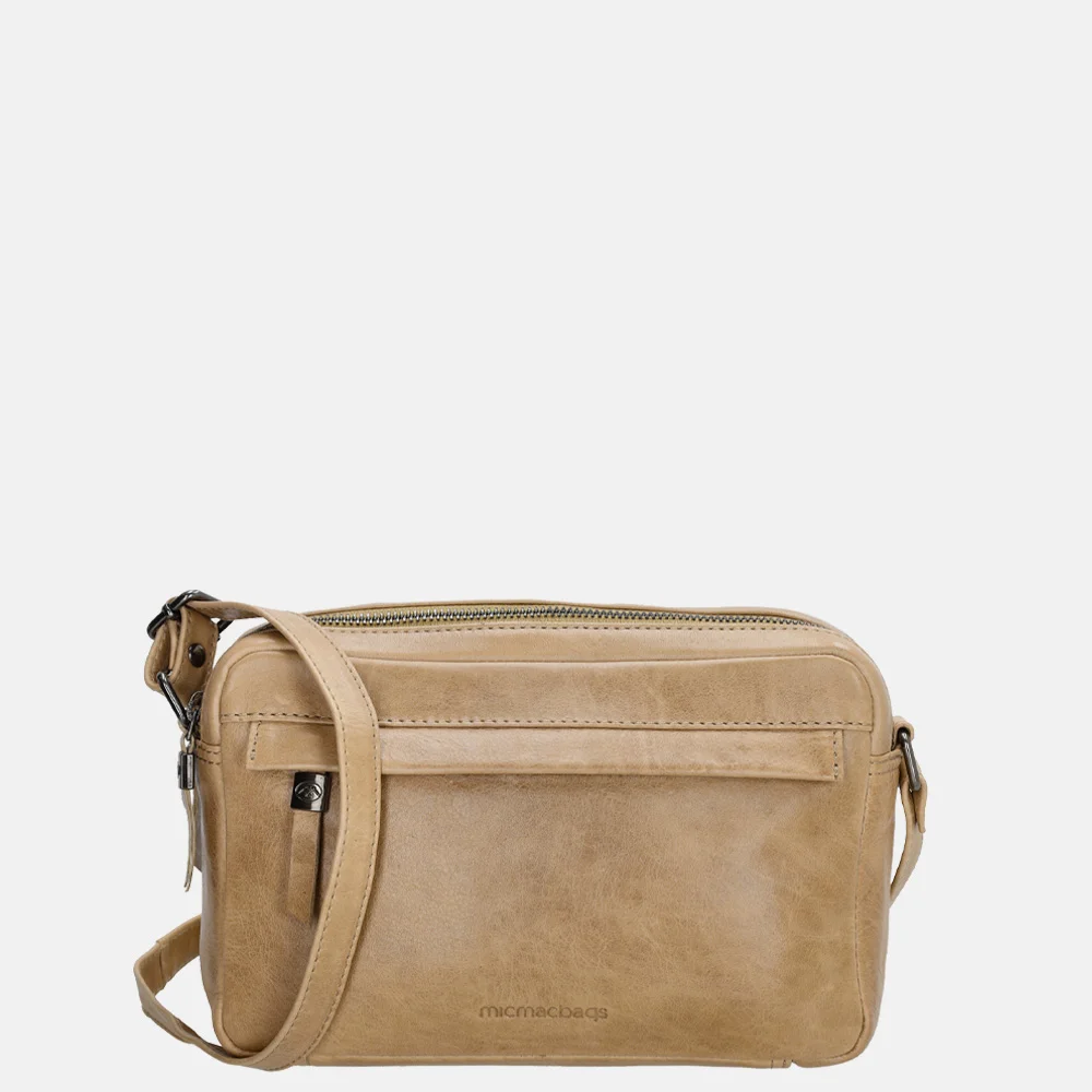 Micmacbags Porto crossbody tas taupe bij Duifhuizen