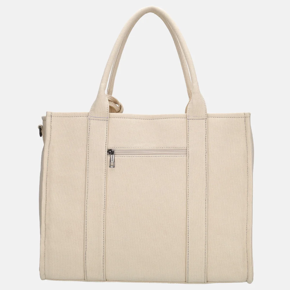 Charm London shopper/laptoptas 15 inch zand bij Duifhuizen