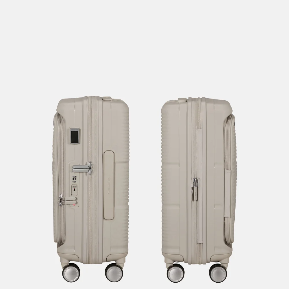 Samsonite Paralux HS Spinner handbagage koffer expendable 55 cm stone grey bij Duifhuizen