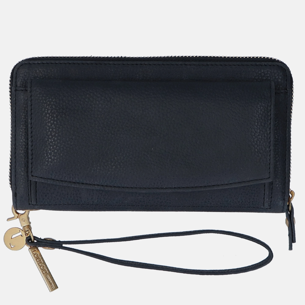 Loulou Essentiels Robuste leder portemonnee black