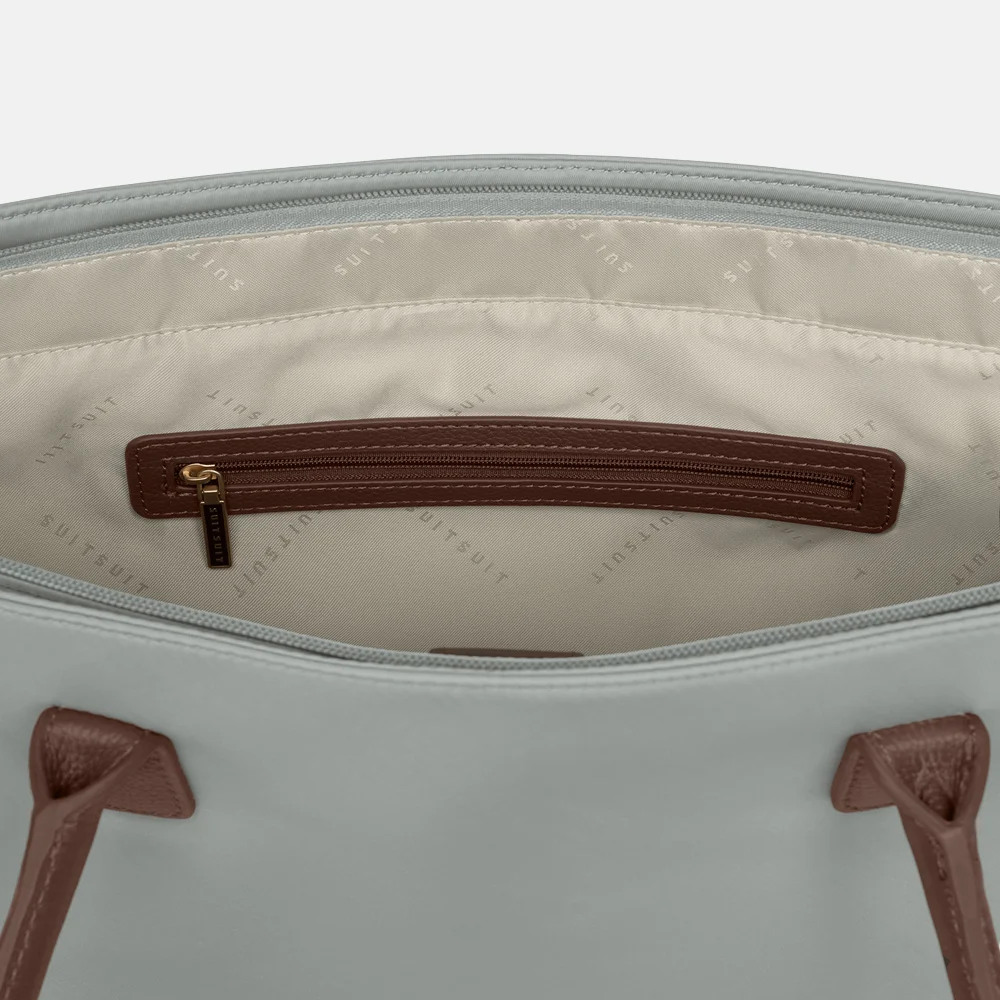 Suitsuit Fab Seventies Daily Tote handtas 15.6 inch limestone bij Duifhuizen