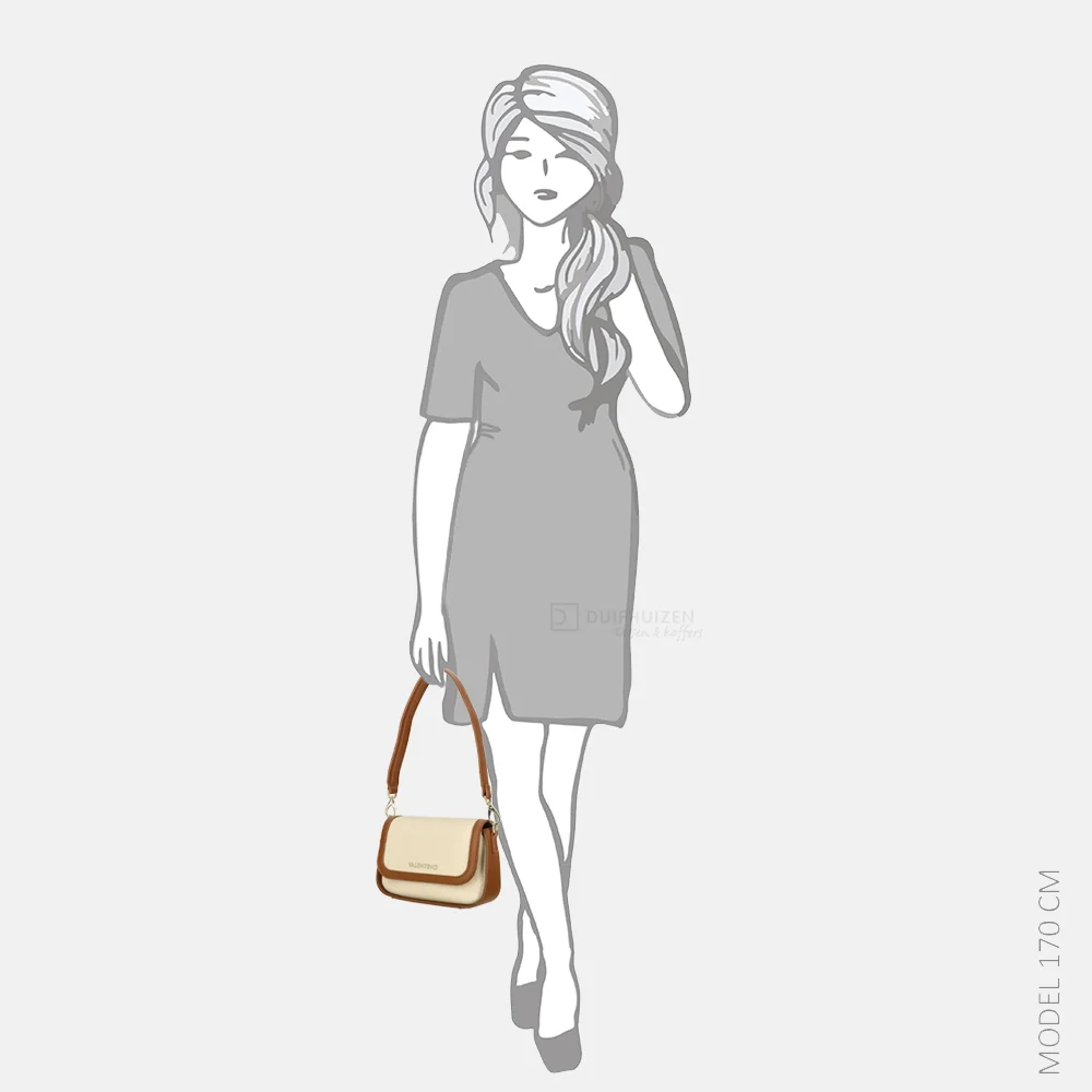 Valentino Bags Atena Re crossbody tas naturale/cuoi bij Duifhuizen