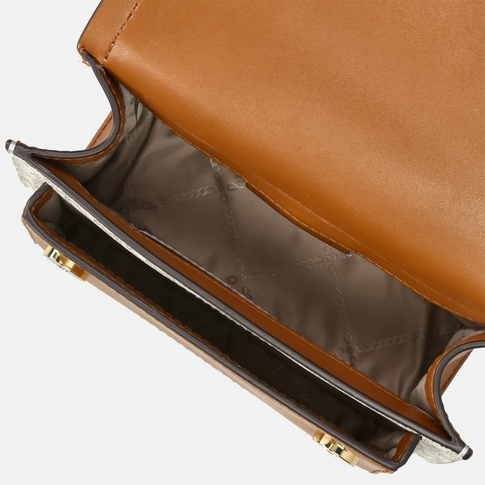 Michael Kors Heather crossbody tas XS vanilla/acorn bij Duifhuizen