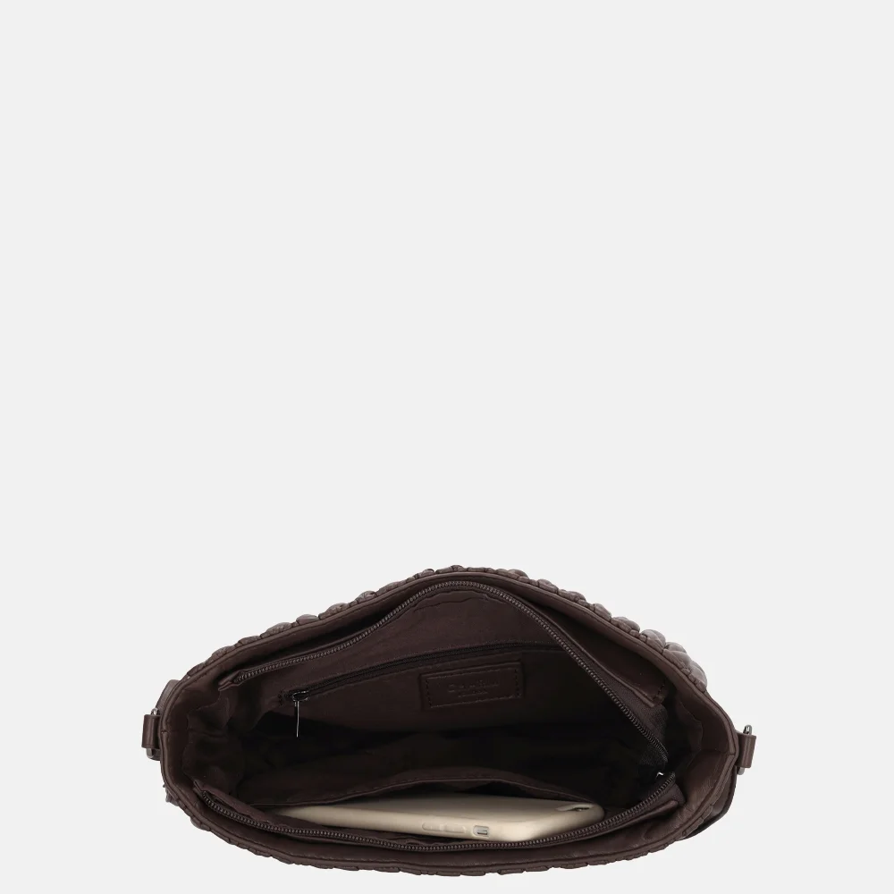 Charm London West End crossbody tas smocked donkerbuin bij Duifhuizen