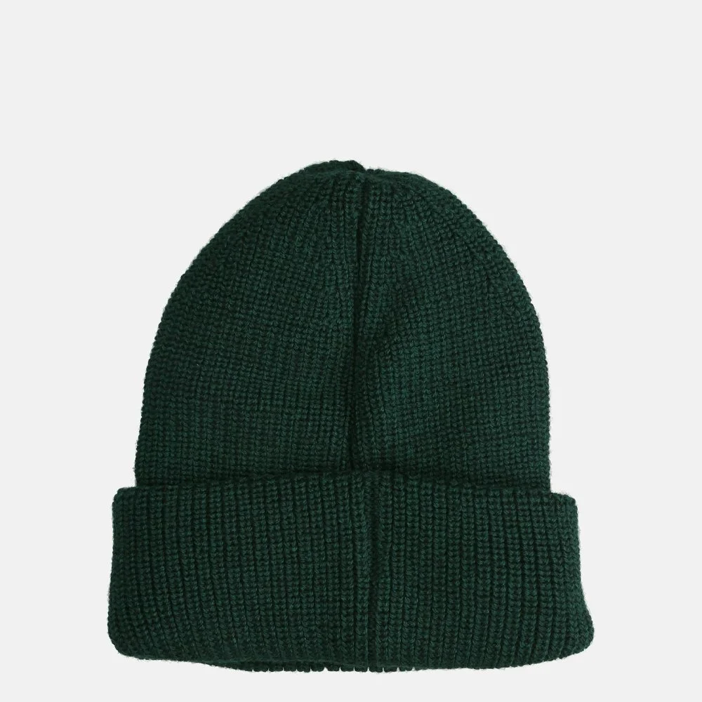 Calvin Klein Monologo Patch beanie muts dark seaweed bij Duifhuizen