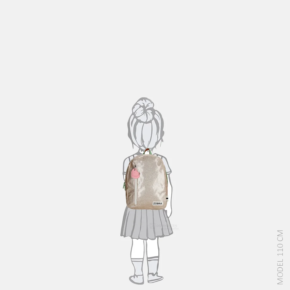 Zebra Trends glitter kinderrugzak M goud bij Duifhuizen