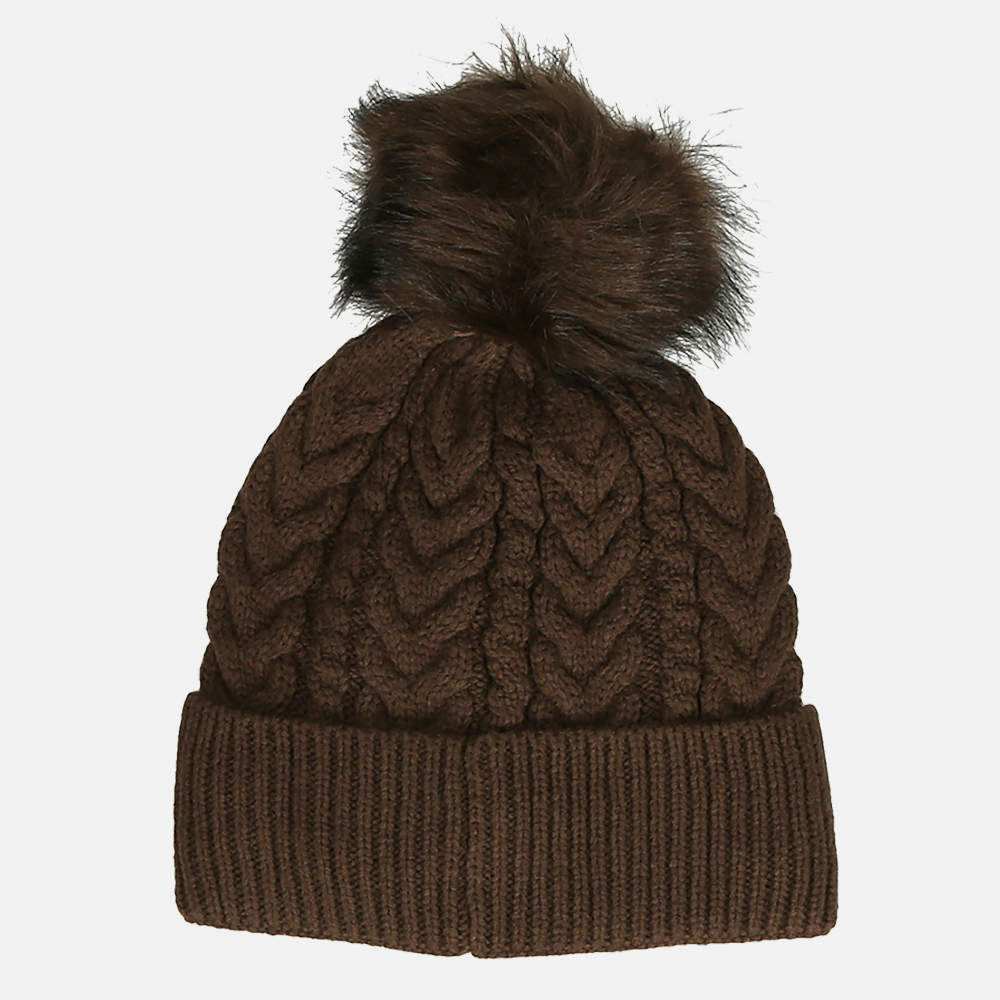 Guess muts pompom mocha bij Duifhuizen