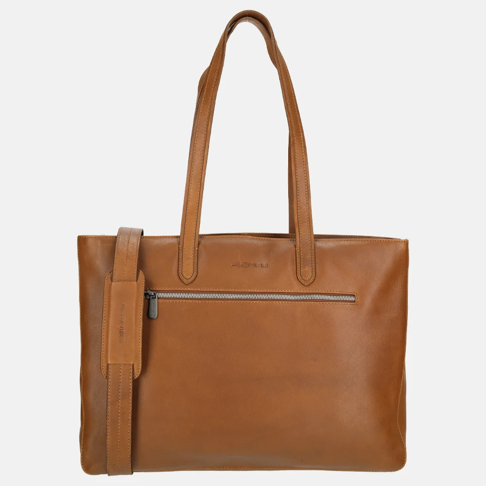Plevier Livingston shopper 17 inch cognac bij Duifhuizen