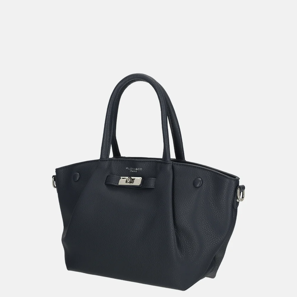 Flora & Co handtas navy bij Duifhuizen
