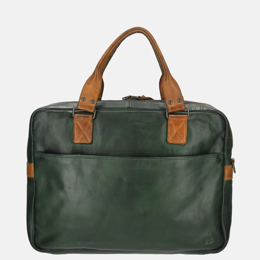 Bear Design laptoptas green/cognac bij Duifhuizen