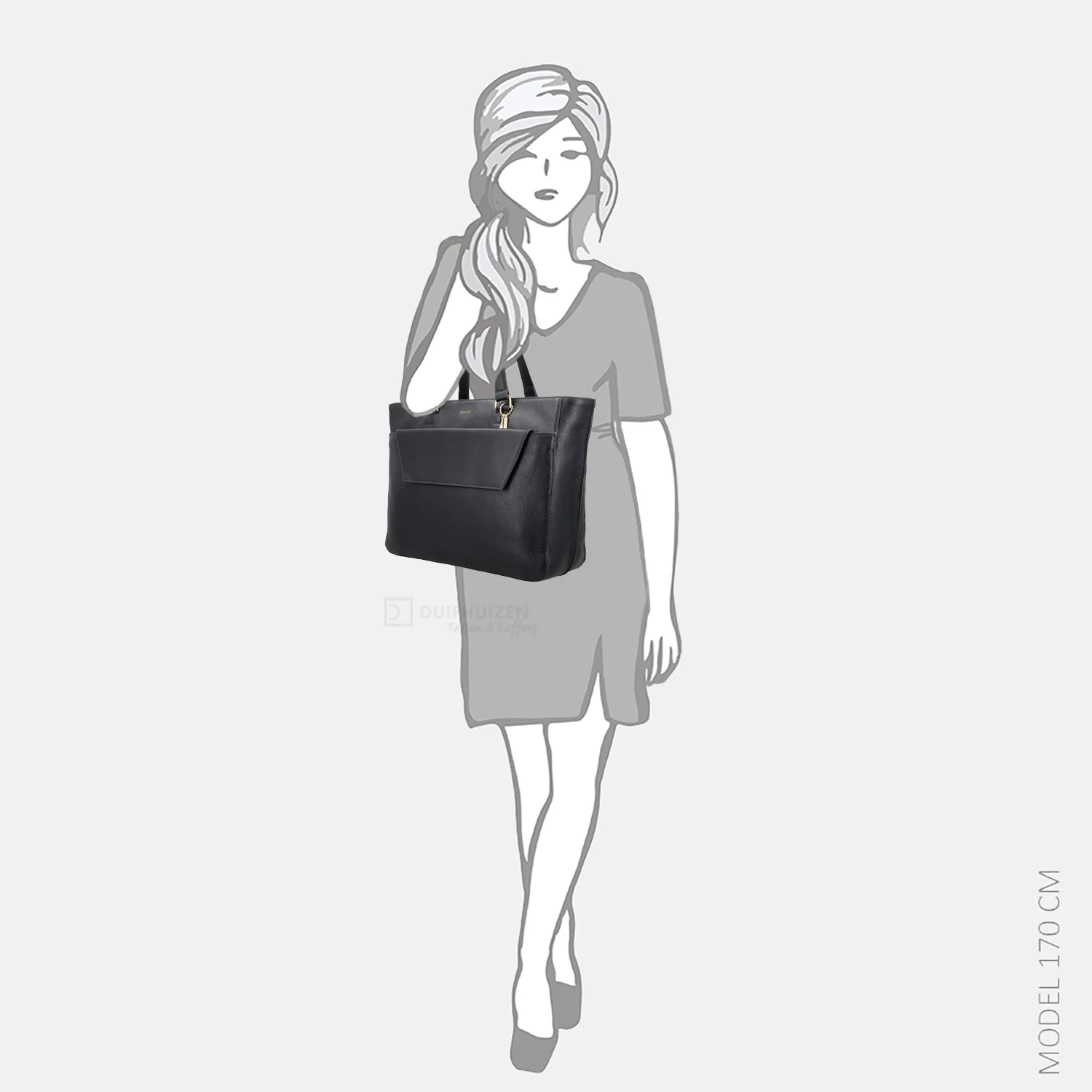 Loulou Essentiels Celine shopper 15.6 inch dark navy bij Duifhuizen