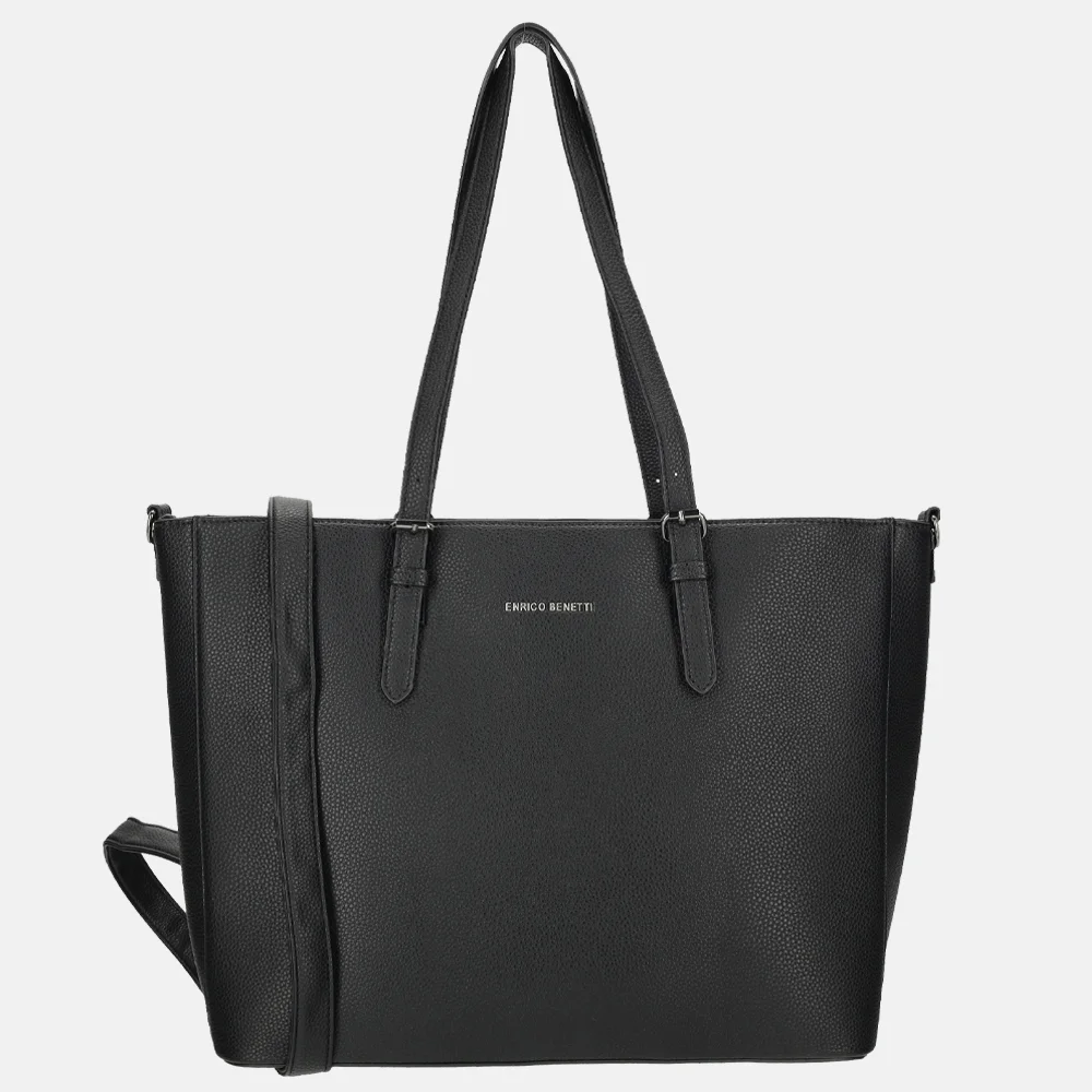 Enrico Benetti Nina shopper + laptopvak 15 inch zwart