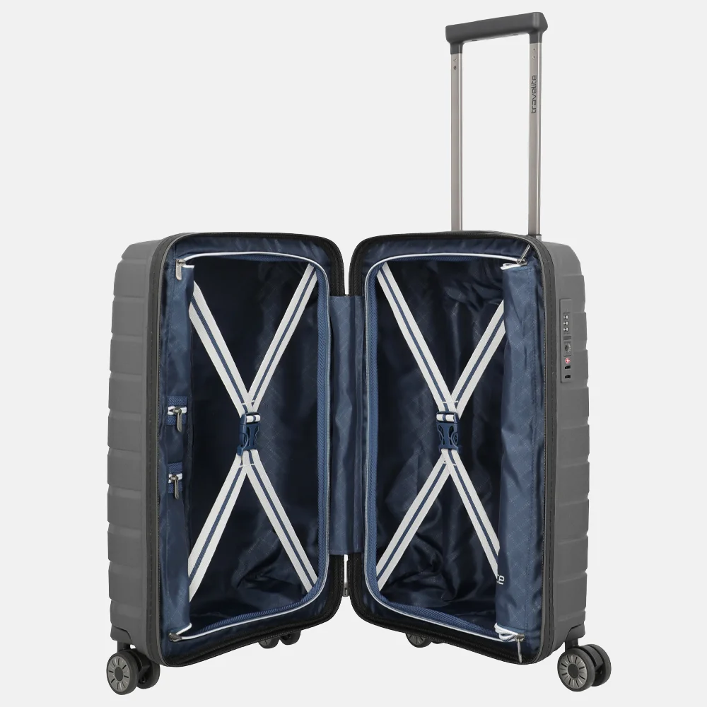 Travelite Air Base handbagage koffer slim 55 cm antraciet bij Duifhuizen