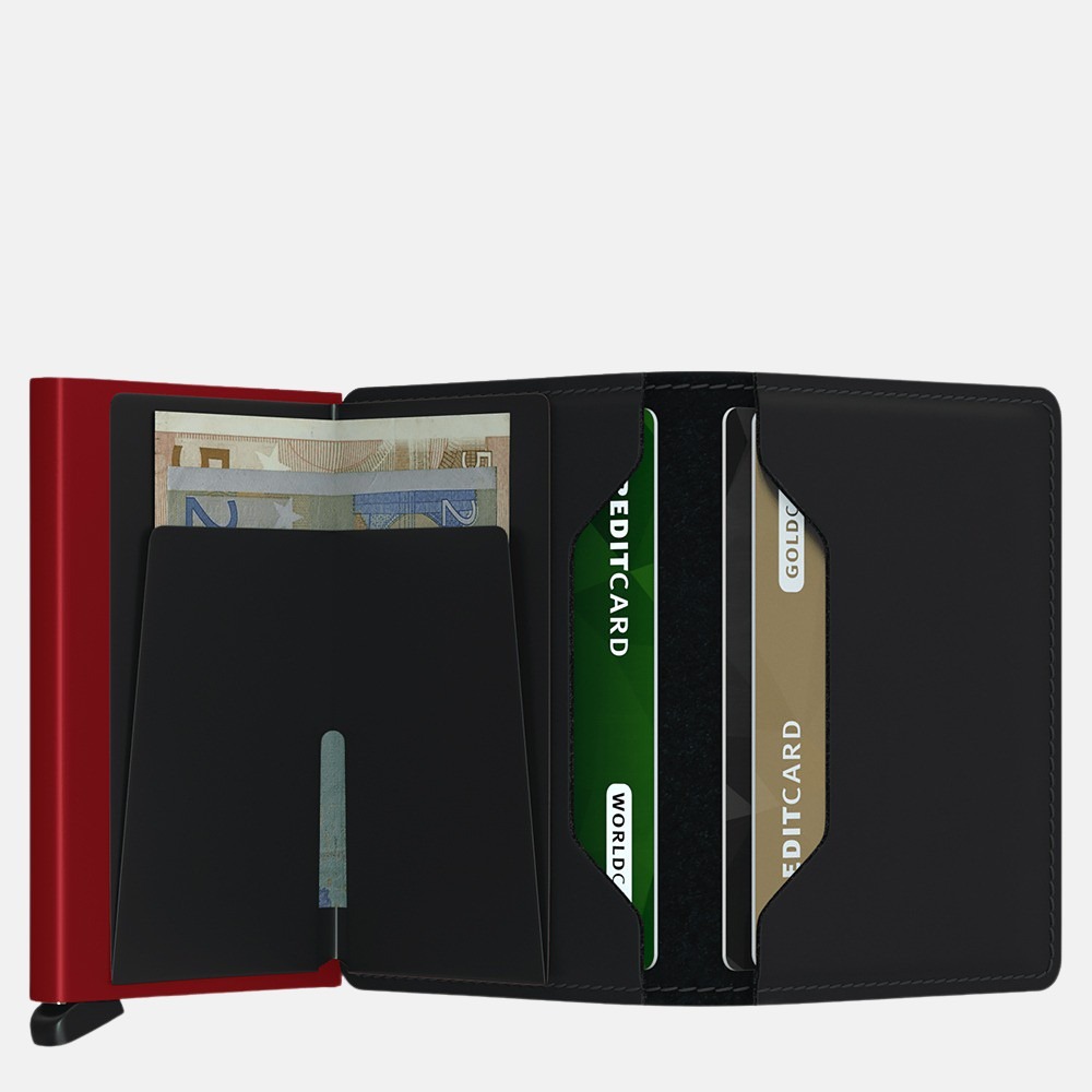 Secrid Slimwallet pasjeshouder matte black red bij Duifhuizen