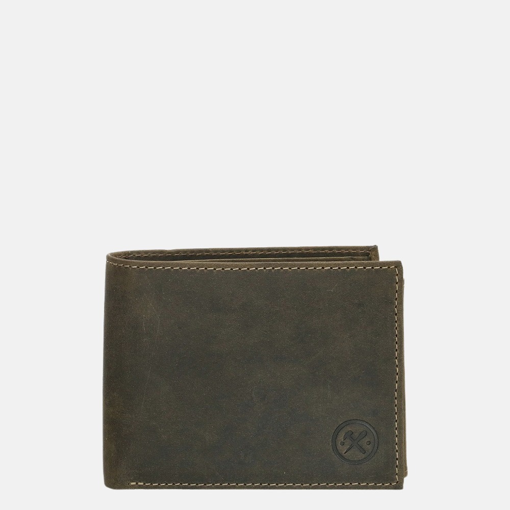 Hide & Stitches Idaho billfold olive green