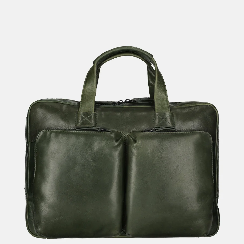 Leonhard Heyden Porto 14 inch laptoptas bottle green bij Duifhuizen