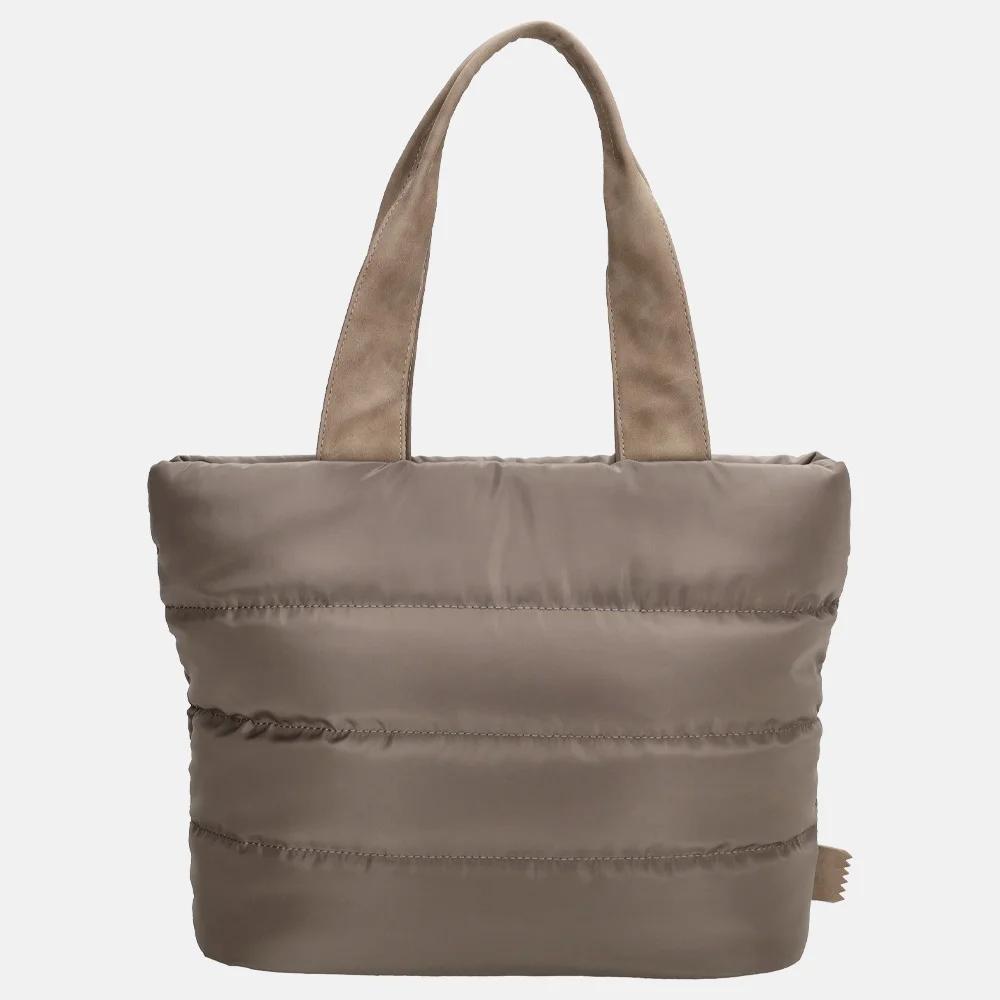 Zebra Trends Elske puffy handtas M donkertaupe bij Duifhuizen