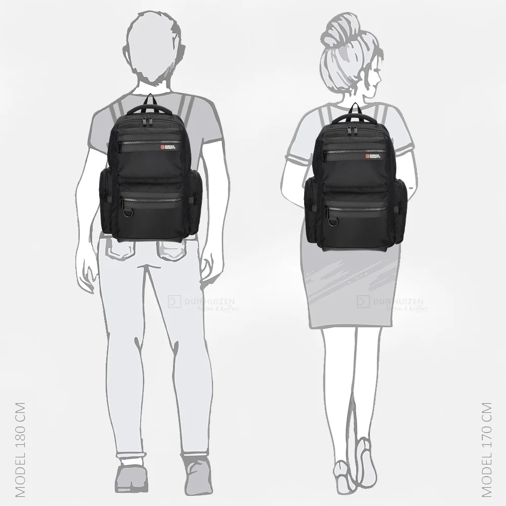 Enrico Benetti Salfort rugzak 15 inch zwart bij Duifhuizen