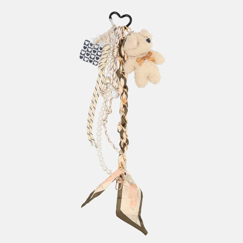 Charm London bag charm/tassenhanger beige
