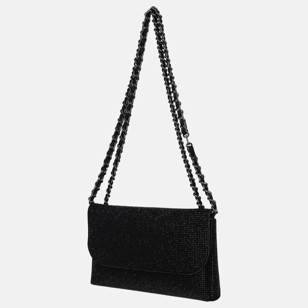Flora & Co clutch strass noir bij Duifhuizen
