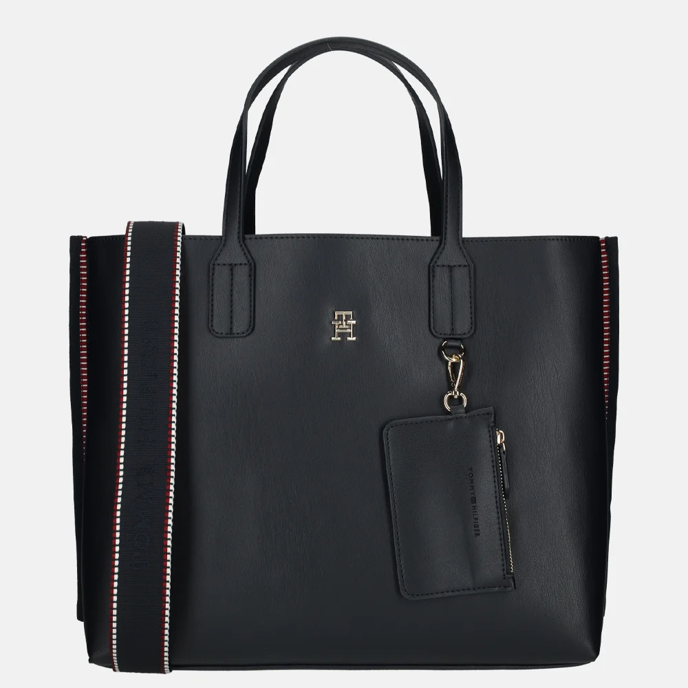 Tommy Hilfiger Distinct Satchel Corp handtas blue bij Duifhuizen