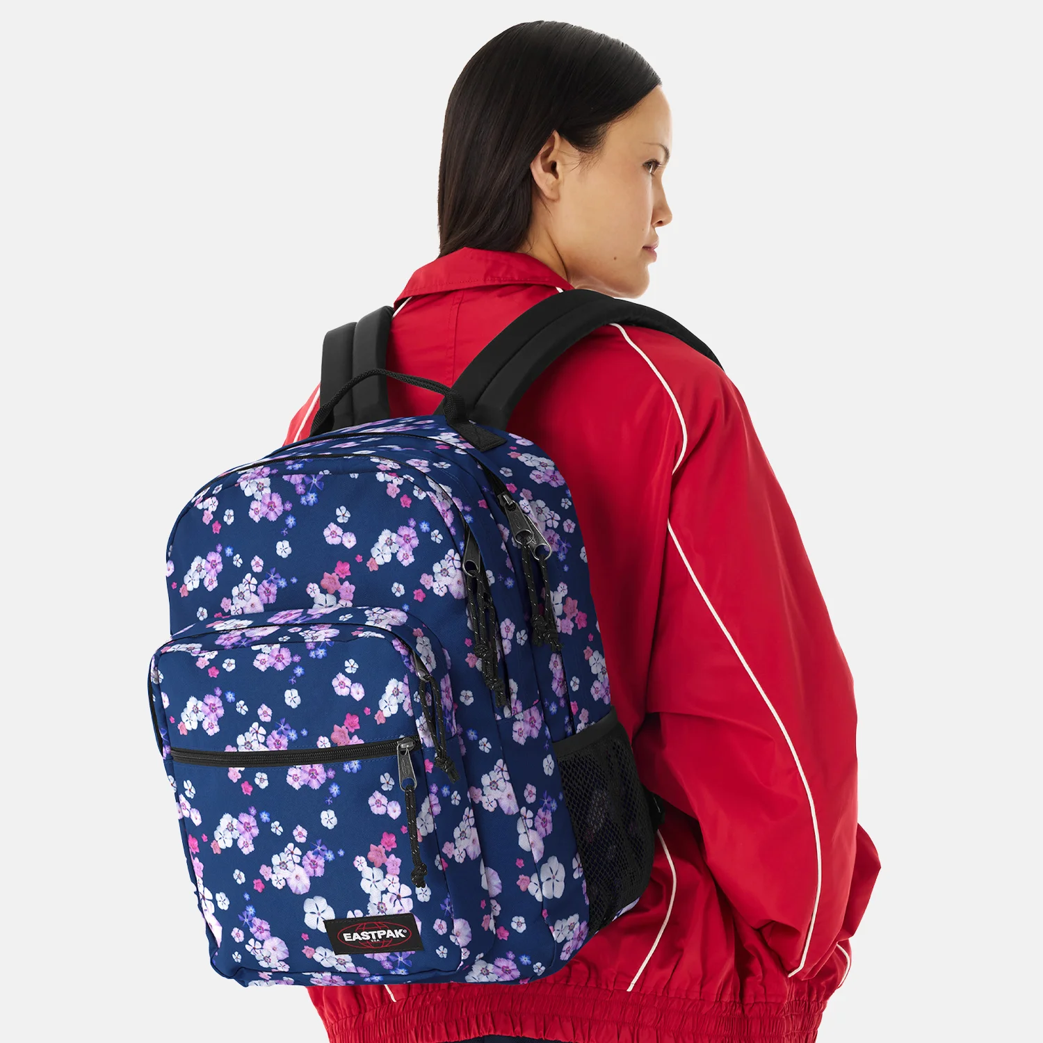 Eastpak Morius rugzak 15 inch floral bloom navy bij Duifhuizen