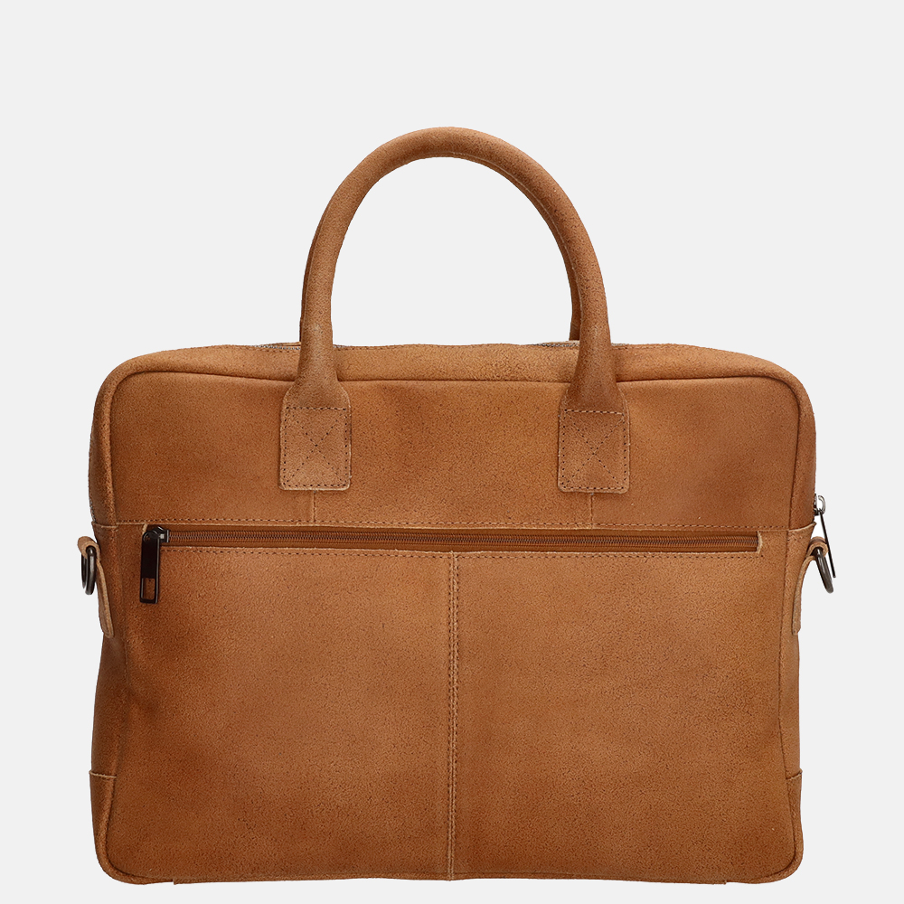 Hide & Stitches Wolga laptoptas 15.6 inch cognac bij Duifhuizen