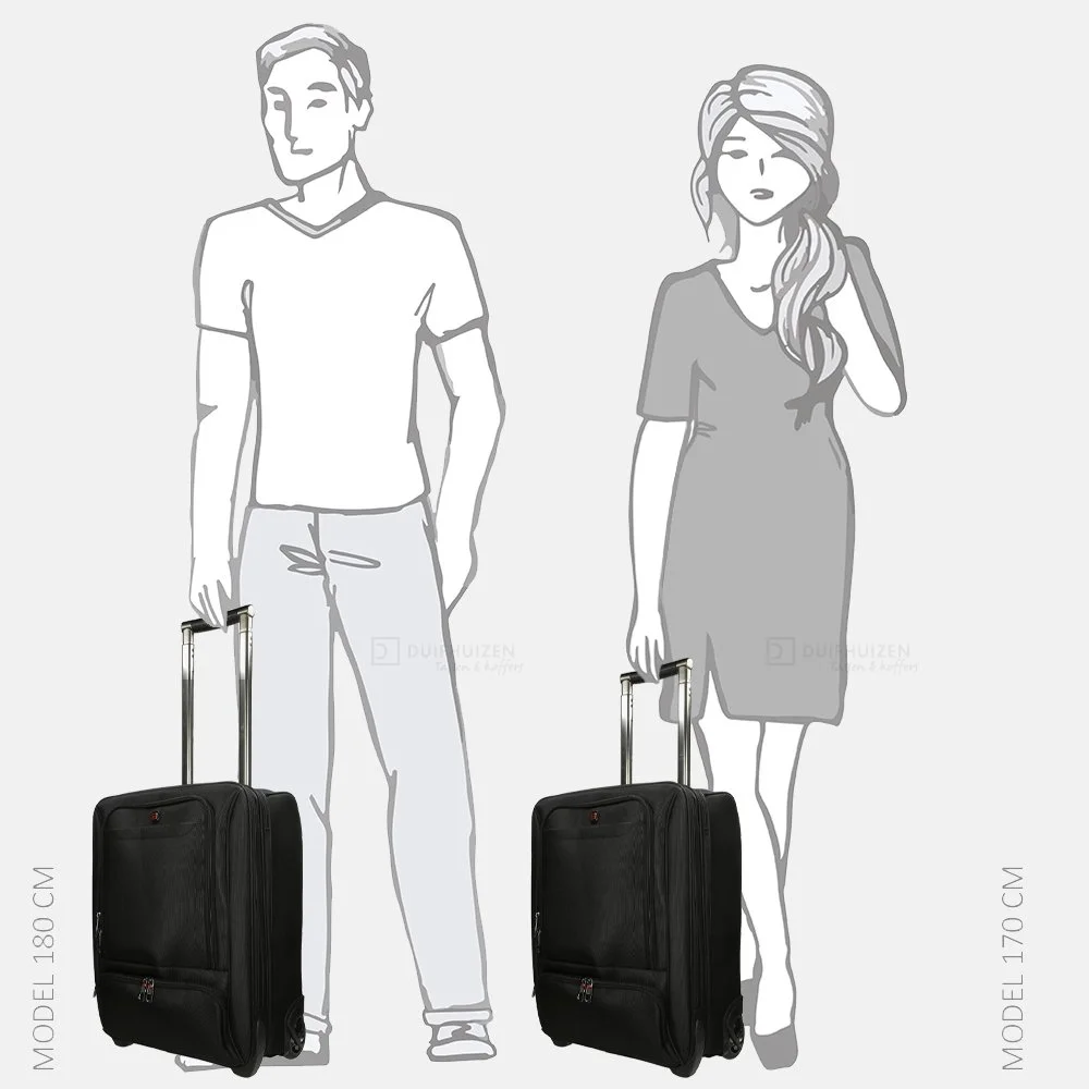 Enrico Benetti Frankfurt handbagage koffer 17 inch zwart bij Duifhuizen