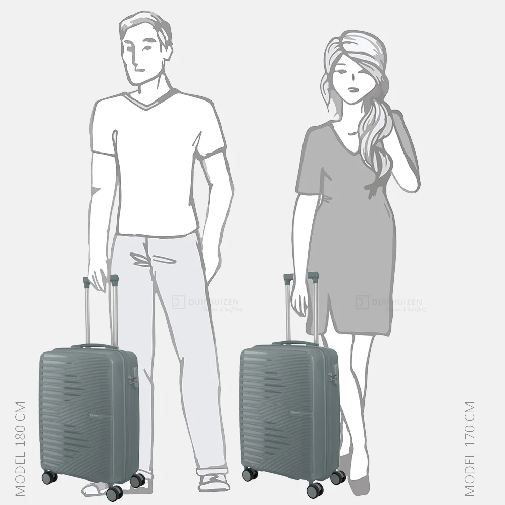 Travelite Pacific spinner 55cm anthracite bij Duifhuizen