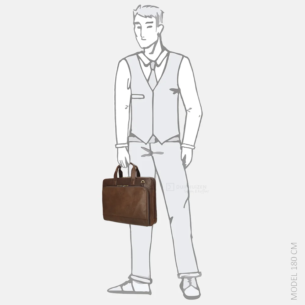 Tony Perotti laptoptas 15 inch mocca bij Duifhuizen