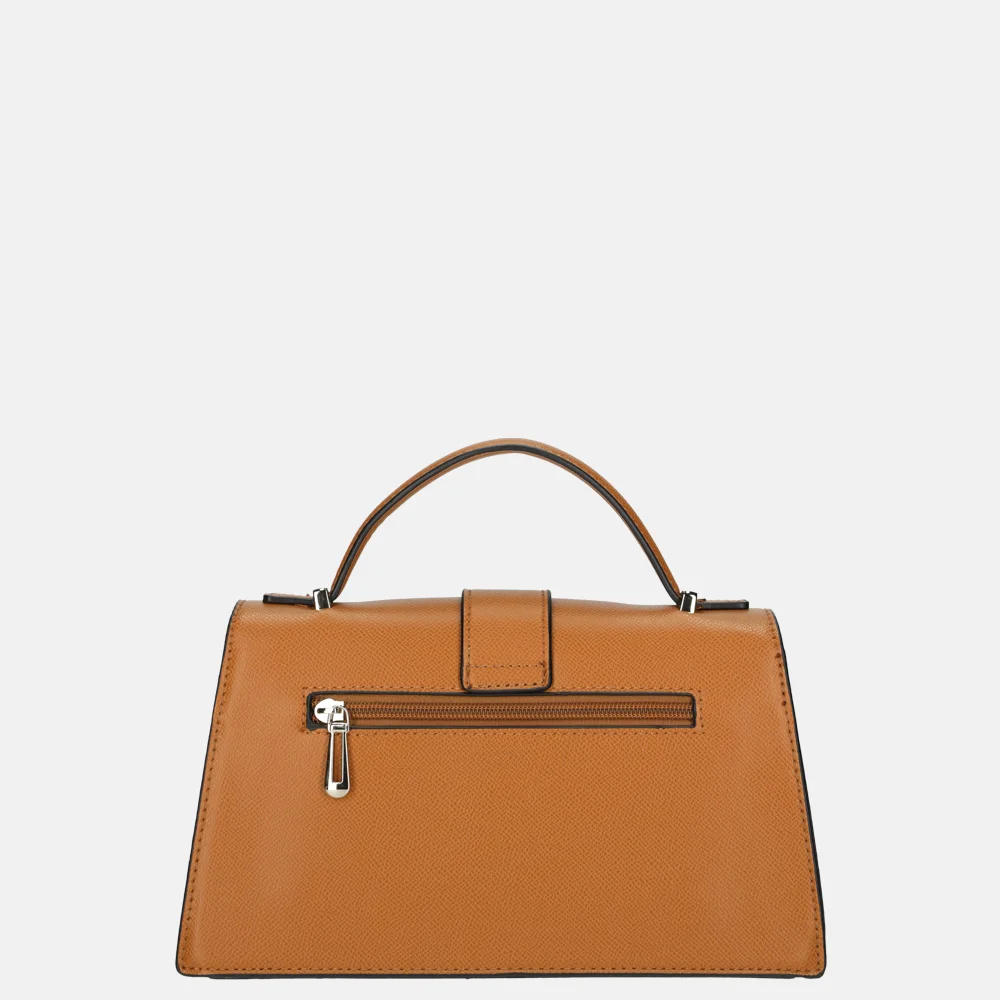 Flora & Co Saffiano crossbody tas camel bij Duifhuizen